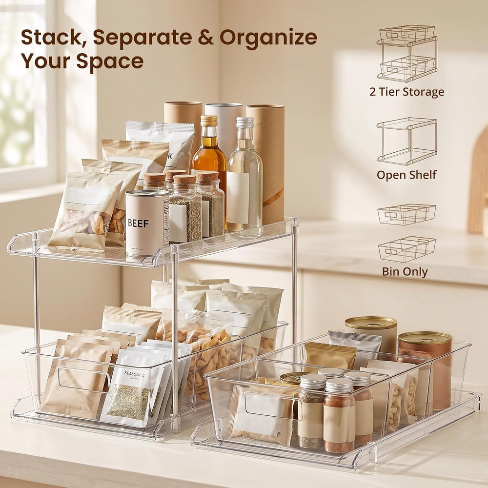 Fabspace Bathroom Under Sink Organizers and Storage, 2 Tier, 2 Packs