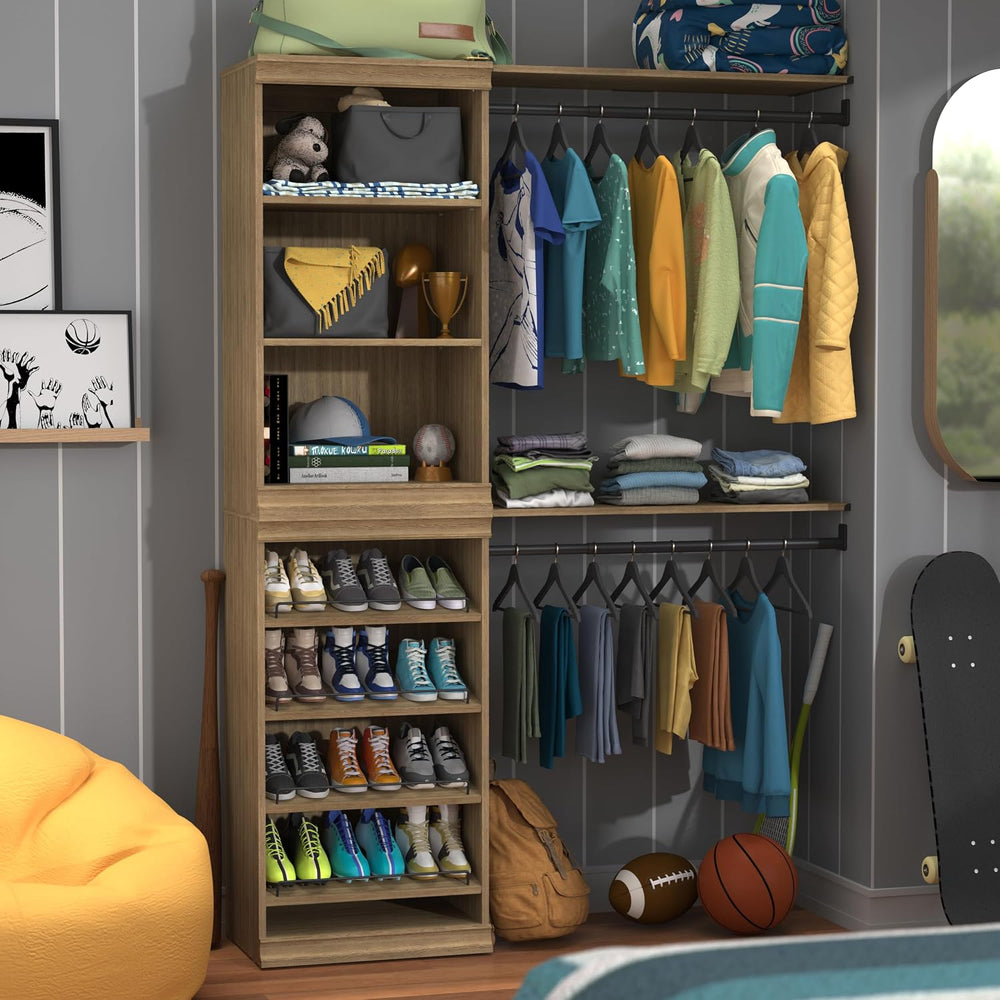 ClosetMaid Modular Storage Stackable Shoe Shelf Unit, Sand