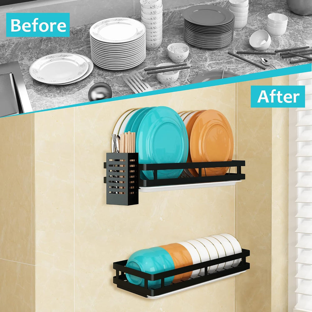 Wall Mounted Stainless Steel Dish Drying Rack Fruit Vegetable Storage Basket ...