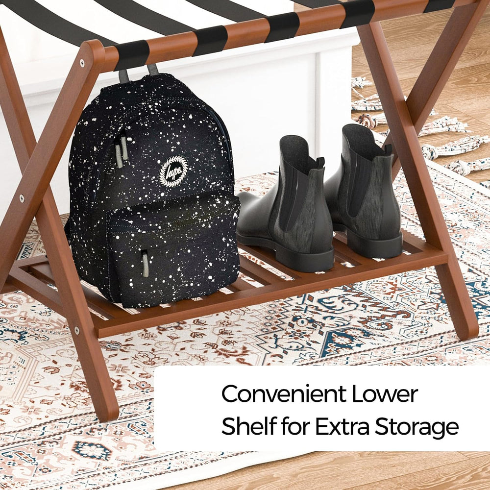 Luggage Racks Suitcase Stand Foldable With Storage Shelf For Guest Room Hotel...