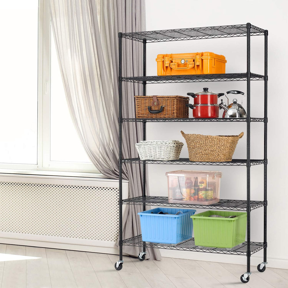 HCY 6-Tier Storage Shelf Heavy Duty Shelving Unit NSF Height Adjustable Metal...