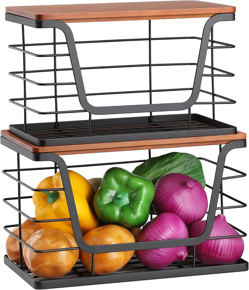 2 Pack Stackable Storage Bins with Lids, Stainless Steel Extra Large Trash Ba...