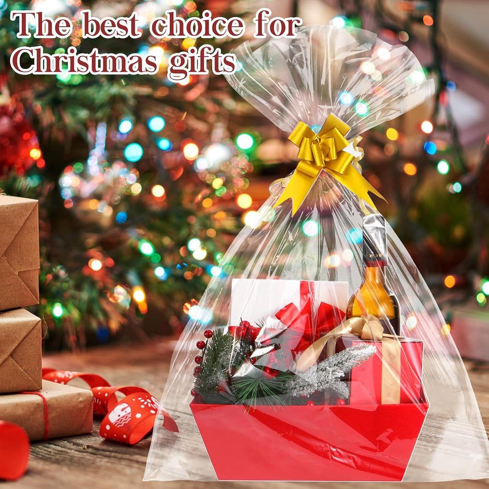 AFOROEOA 10PACK Red Baskets For Gifts Empty, 10x12”Thick Kraft Gift Basket wi...