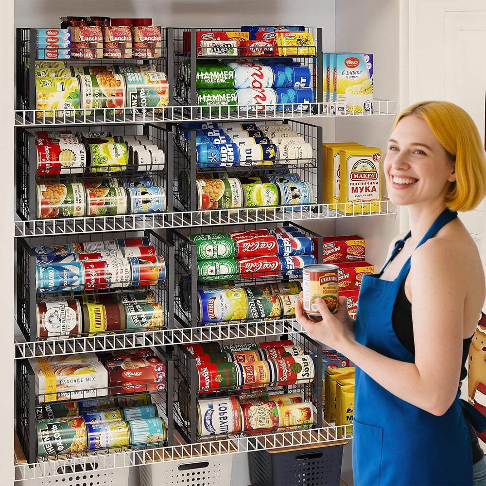 JKsmart 2-Tier Stackable Can Rack Organizer for Pantry, Adjustable Can Dispen...