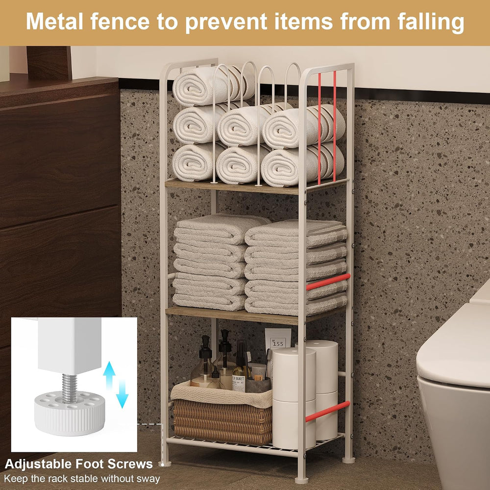 3-Tier Freestanding Towel Racks for Bathroom, White Towel Rack Stand