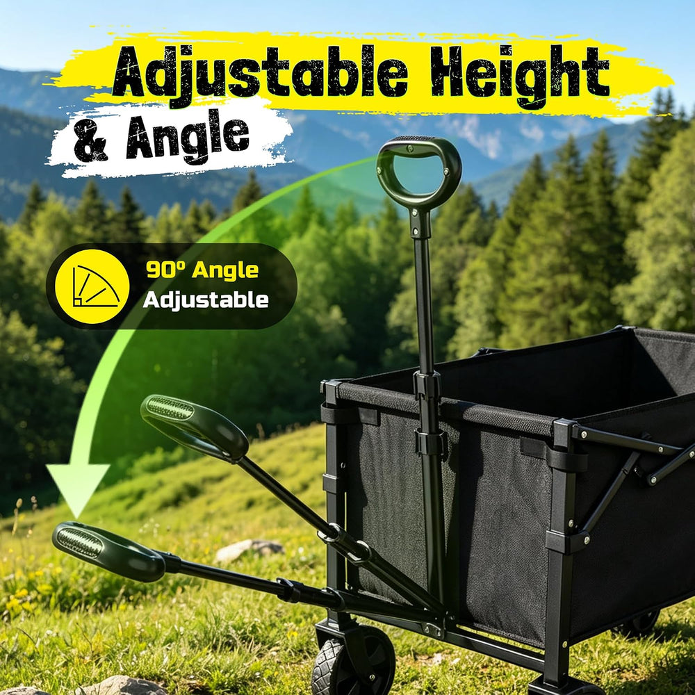 Folding Wagon Cart with Wheels, 220LBS Utility Heavy Duty Wagons Carts