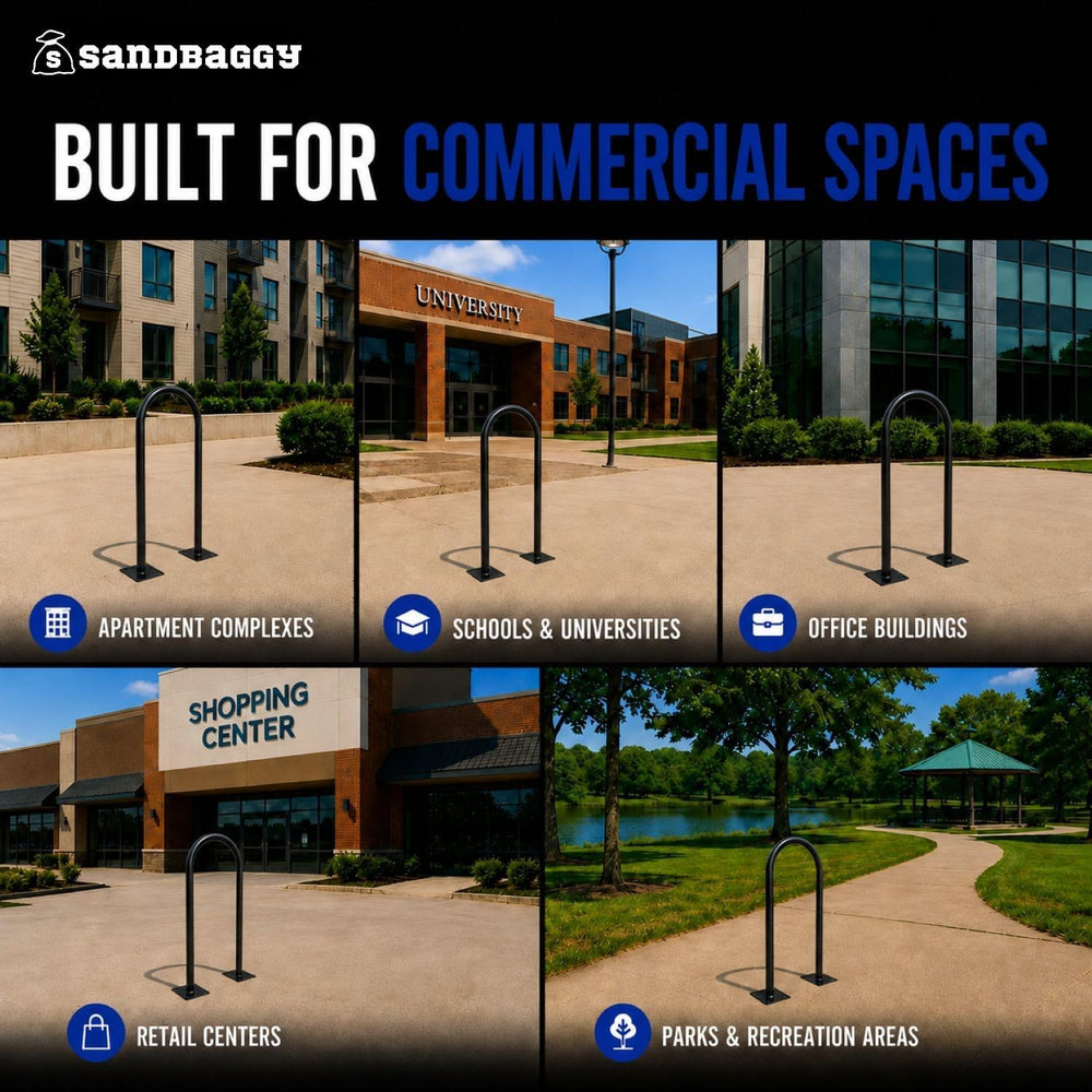 Sandbaggy In Ground Bike Rack | U Shaped, Commercial, Outdoor, 1 Loop, Steel ...