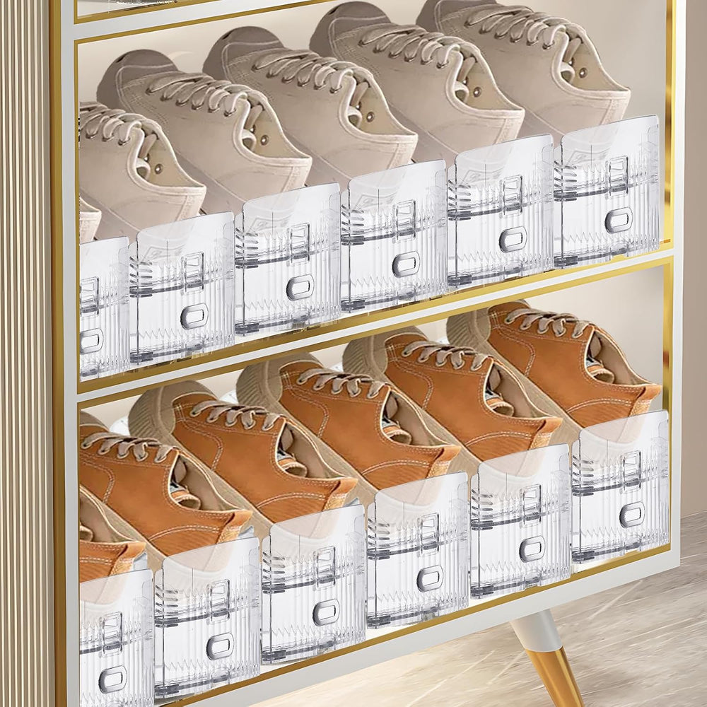 FENRUNXU Transparent Shoe Slots Organizer for Closet, 20 Pack Shoe Stacker Or...