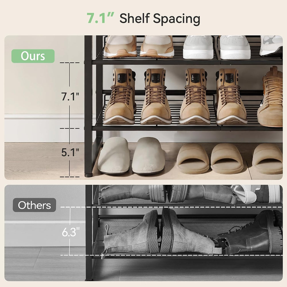 Nunsino 2-Tier Shoe Rack,Metal Shoe Organizer for Entryway,Closet&Garage