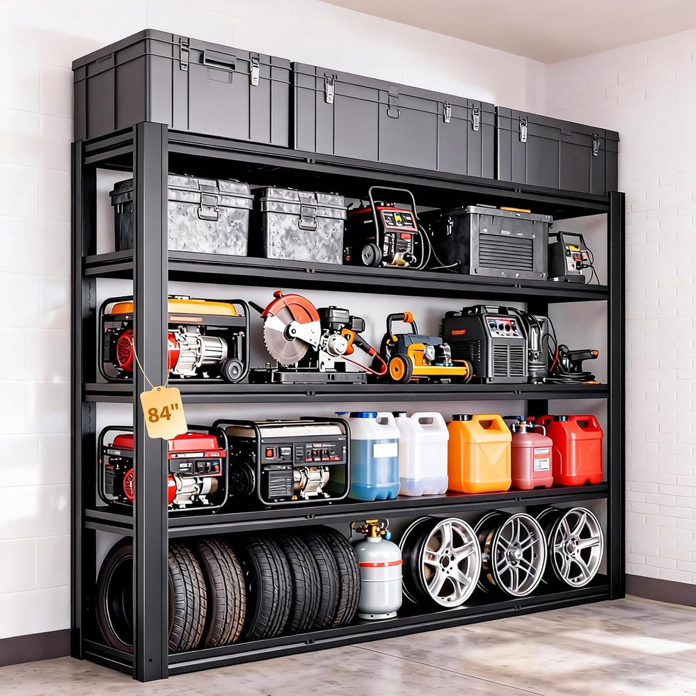 5-Tier Heavy Duty Storage Shelves Unit, Adjustable Metal Garage Shelving,5000...