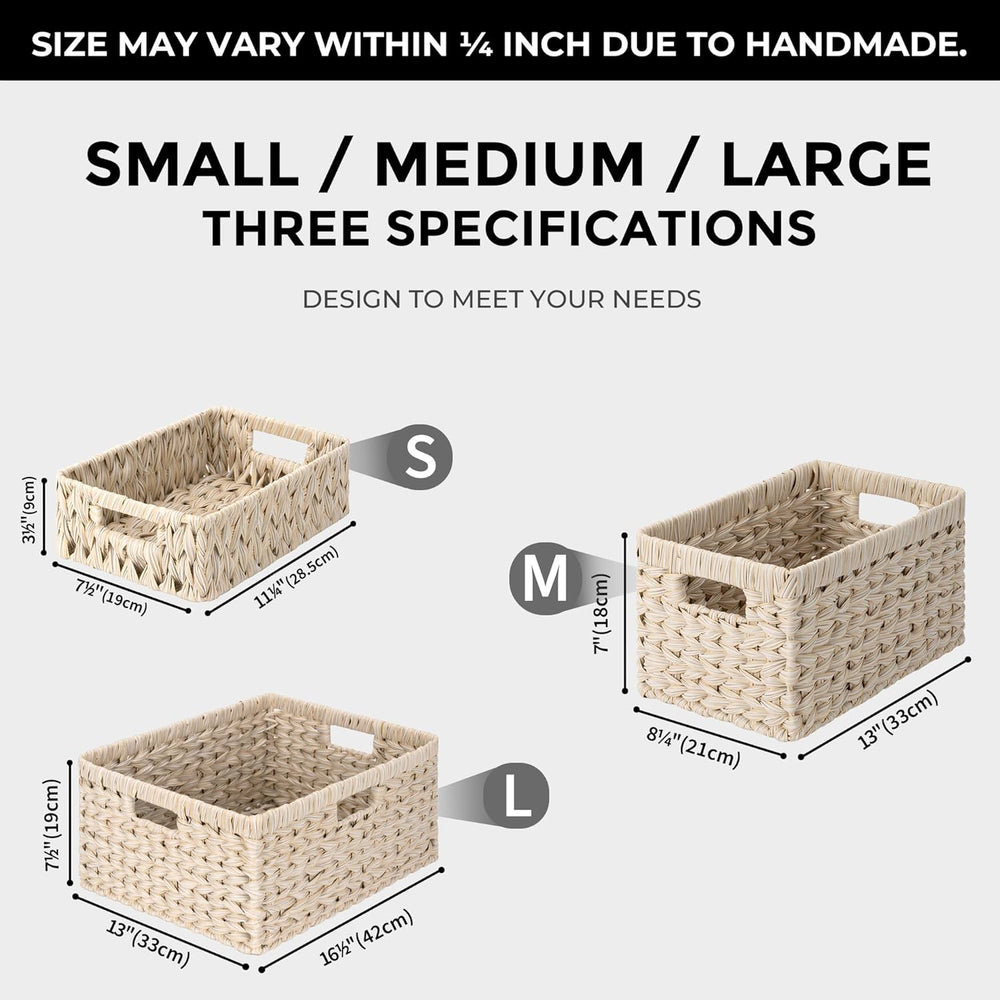GRANNY SAYS White Wicker Baskets for Storage, Wicker Storage Baskets,2-Pack