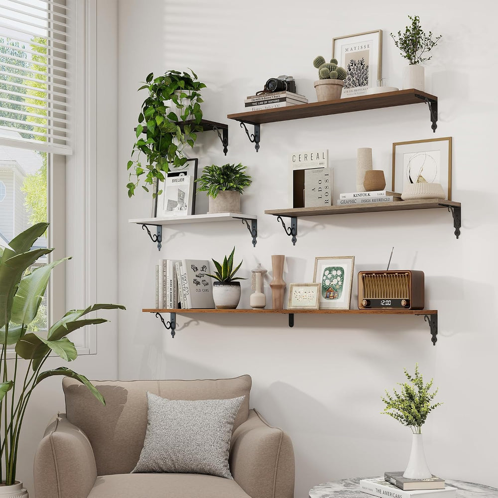 RICHFOCUS Floating Shelves for Wall Decor, 31.5W x 8D Shelves Set of 2, 8&quo...