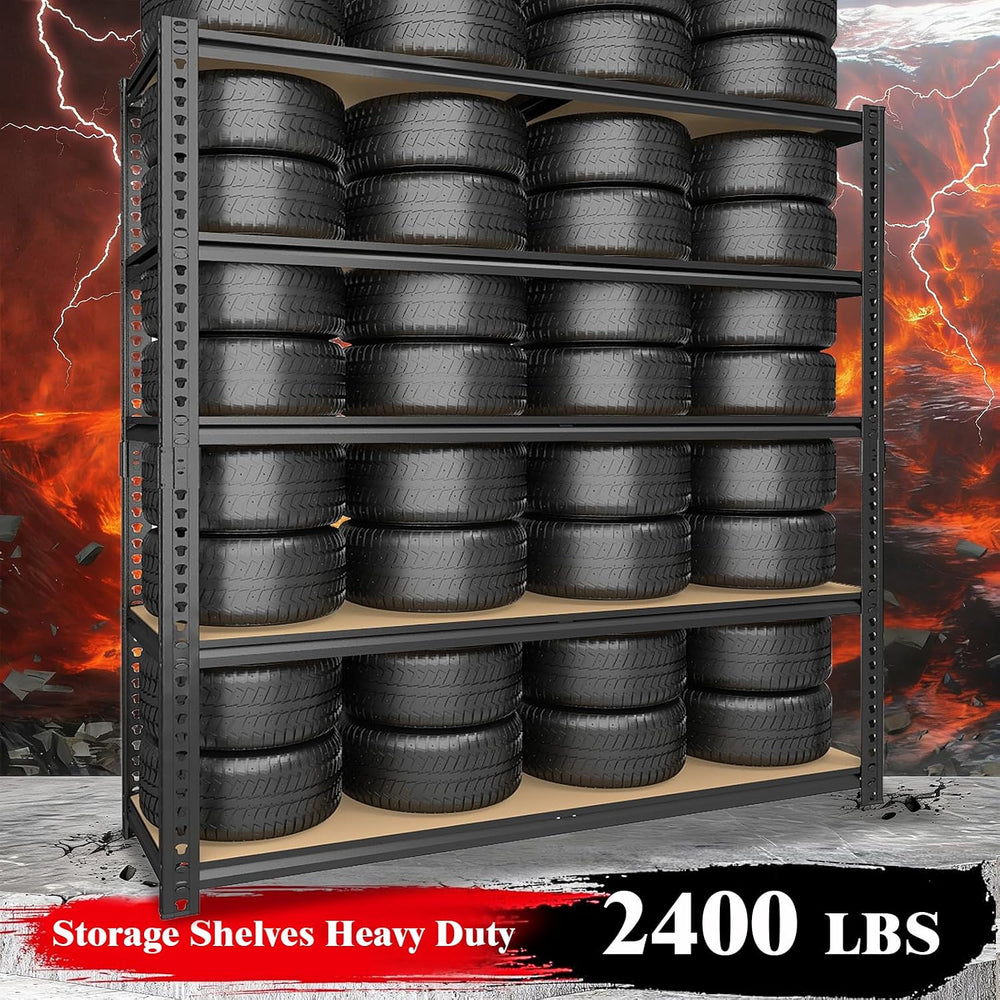 72" H Garage Storage Shelves,Storage Shelves Heavy Duty,2400LBS Heavy Du...
