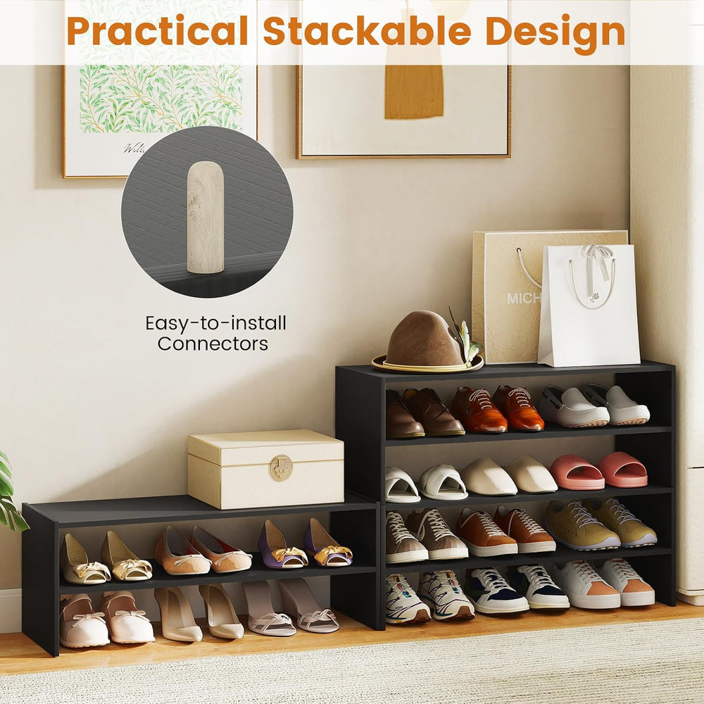 COSTWAY 6-Tier Shoe Rack, Extra Wide Shoe Shelf Organizer