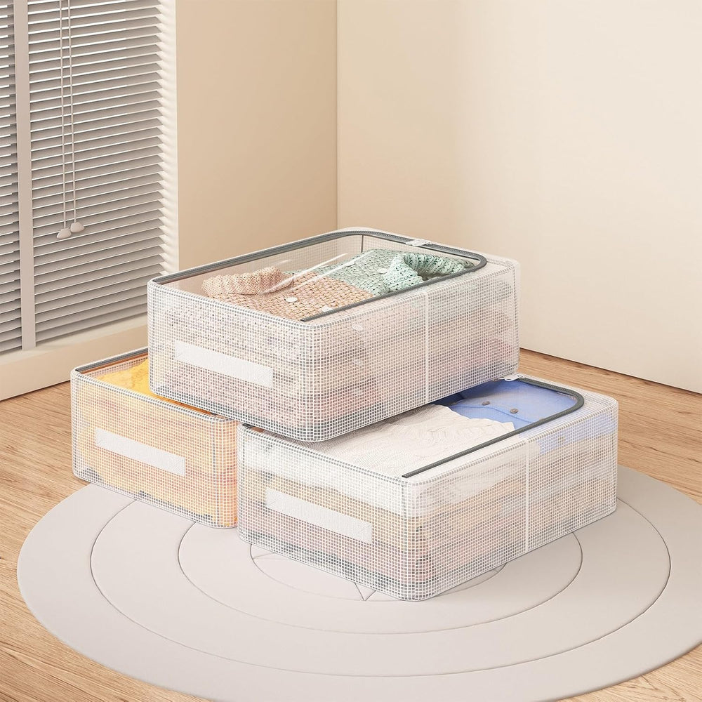 3 Pack Clear Shoe Closet Organizer for Boots Sneaker, 15.8" x 11.8"...