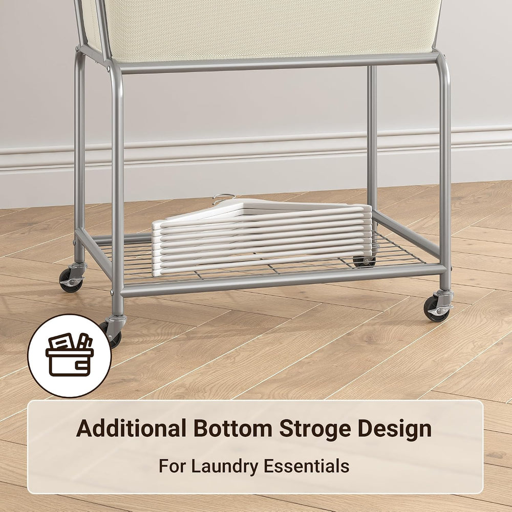 ELYKEN Rolling Laundry Hamper with Wheels, Removable Bag, Laundry Cart