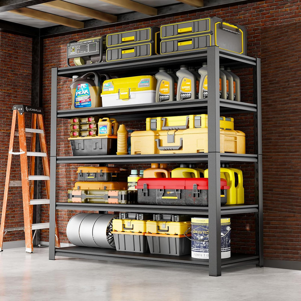 72''H Garage Shelving Heavy Duty, 2500LBS Storage Shelves, 5-Tier Adj...