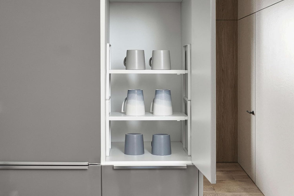 Nxconsu Cabinet Shelf Riser, Adjustable Cabinet Organizer, 10.3" Deep White