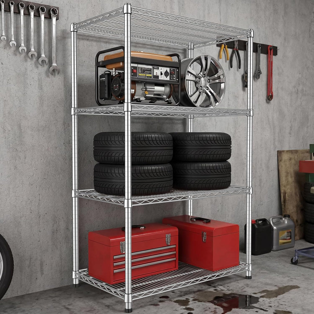 21"Depth Metal Wire Shelving Heavy Duty Storage Shelves Adjustable Garag...
