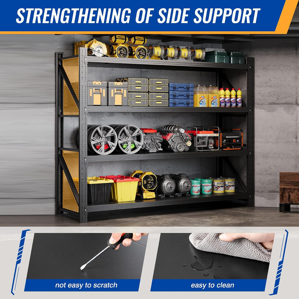 BYNSOE 78.8" W Heavy Duty Garage Shelves 7000lbs Garage Metal Shelving A...