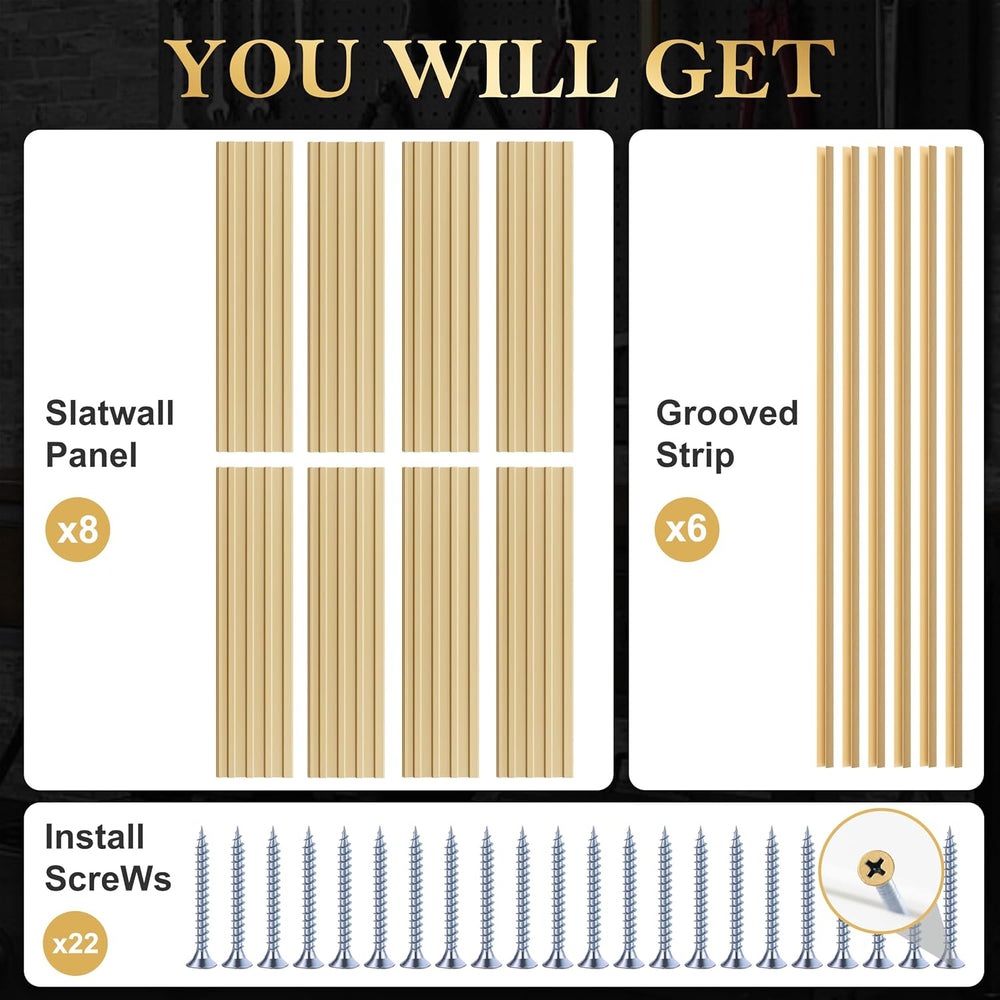 Slatwall 4x8 FT, Slat Wall Paneling Garage Organizer Storage System