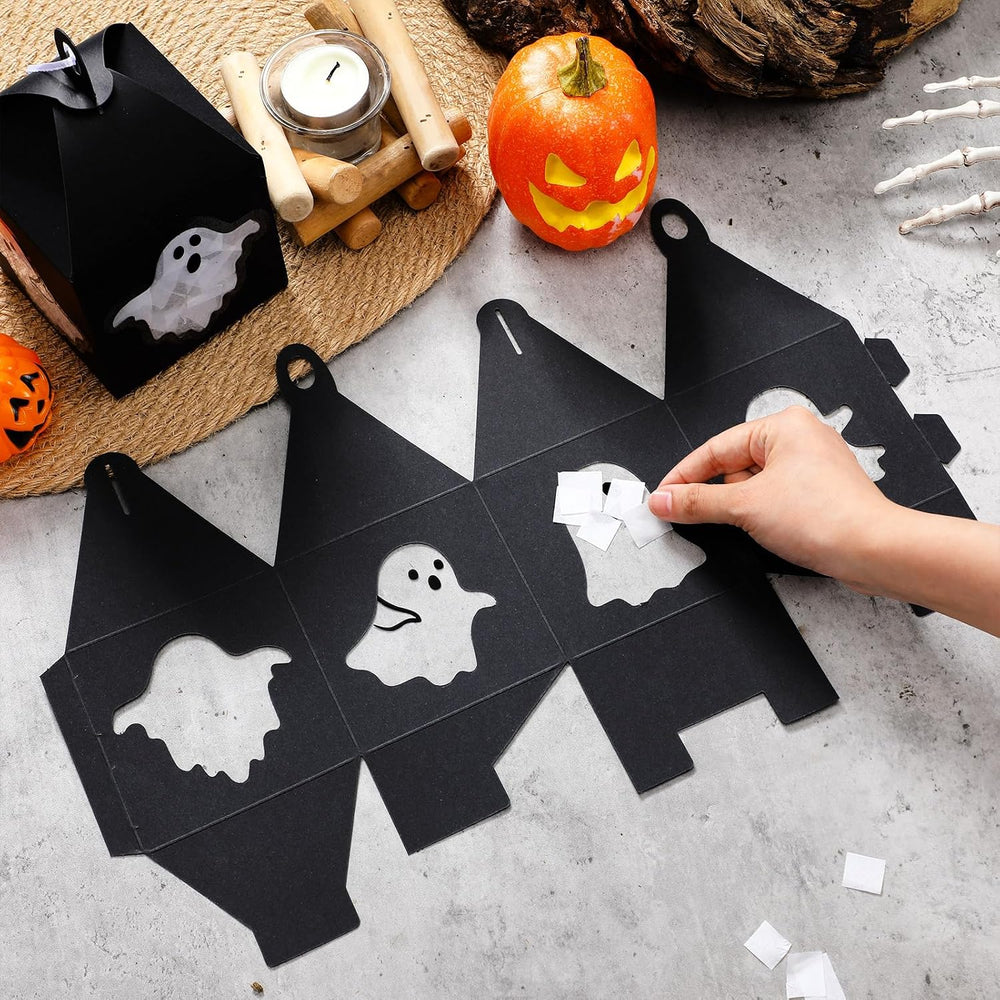 VIHOSE 16 Sets Halloween Ghost Tissue Paper Lanterns Craft Kits