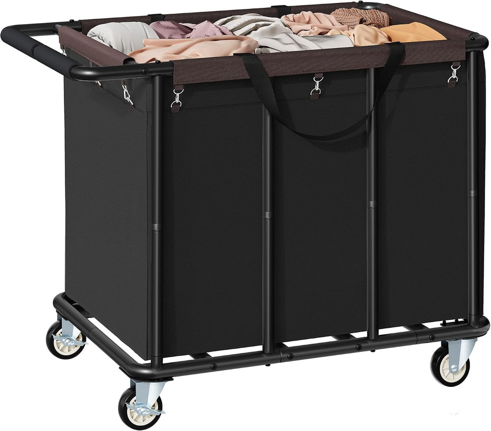 FAVOOSTY 470L Heavy Duty Commercial Laundry Cart with Wheels,Industrial Rolli...