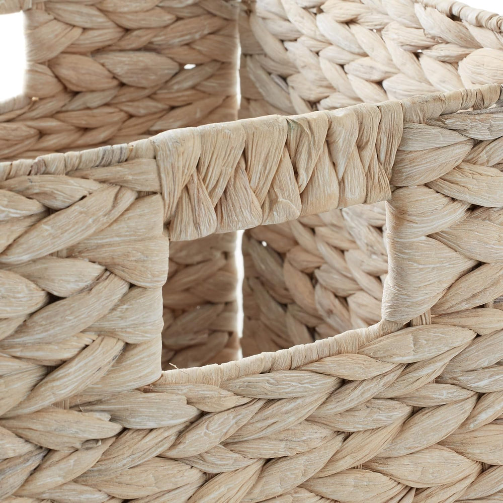 Casafield 10.5" x 10.5" Hyacinth Storage Baskets, Whitewash - Set o...