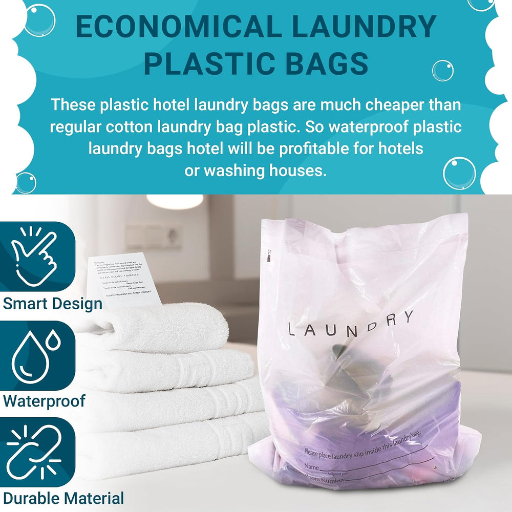 APQ Supply Disposable Travel Laundry Bags for Dirty Clothes, 18x19x4 Inch. 10...