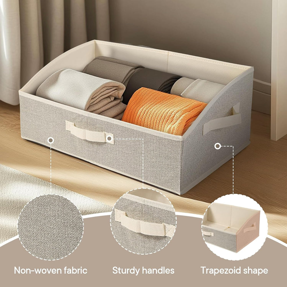 DAYARD Fabric Bins [3-Pack], Trapezoid Storage Bins with Handles, Foldable Ba...