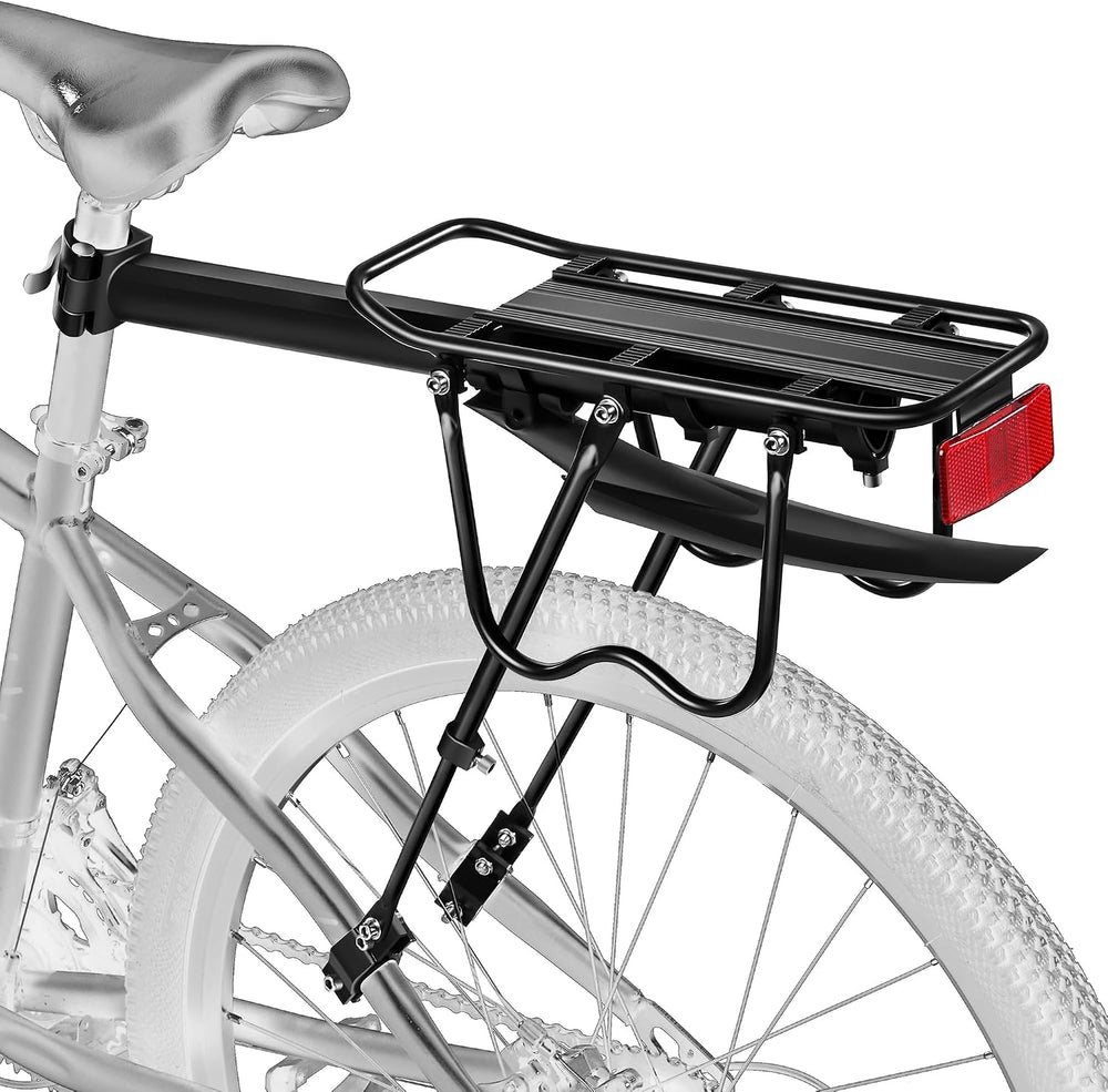 Rear Bike Rack,Bike Cargo Rack w/Fender & Large Size Reflective,Quick Rel...