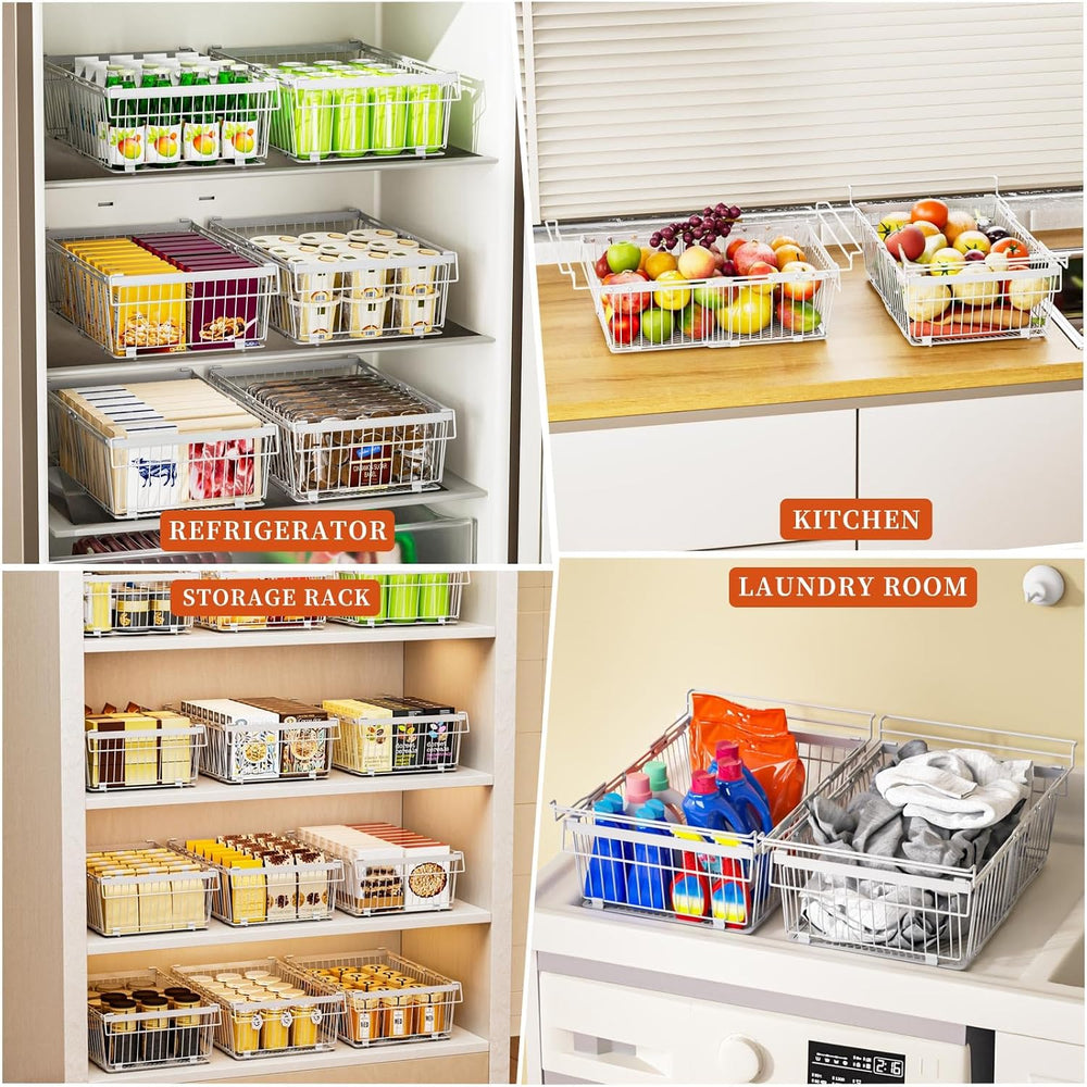 Hanging Freezer Organizer Bins for 5 to 20 Cu.Ft,Leak-Proof Bottom，2Pack