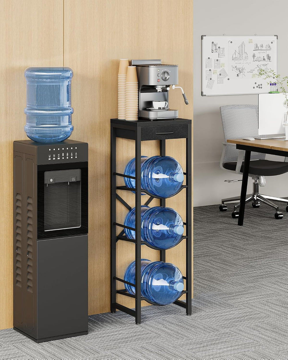 CHOEZON 5-Gallon Water Jug Holder, Water Bottle Holder, 3-Tier Kettle Storage...
