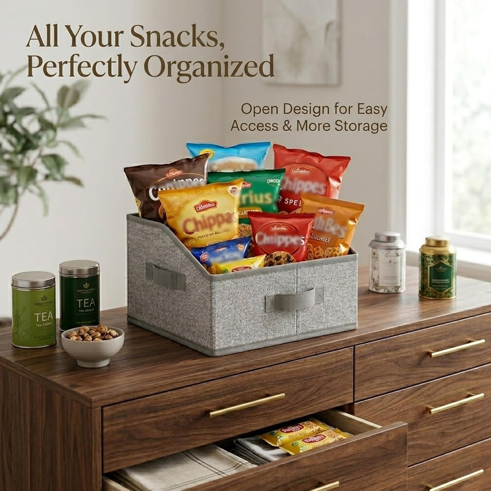 3 Pack Snack Organizer for Countertop, Open Compartment Design for Maximum St...
