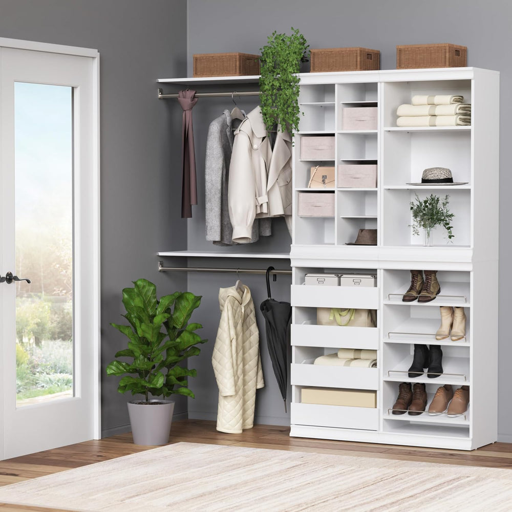 ClosetMaid Modular Storage Shelf Unit with 12 Adjustable Shelves & Divide...
