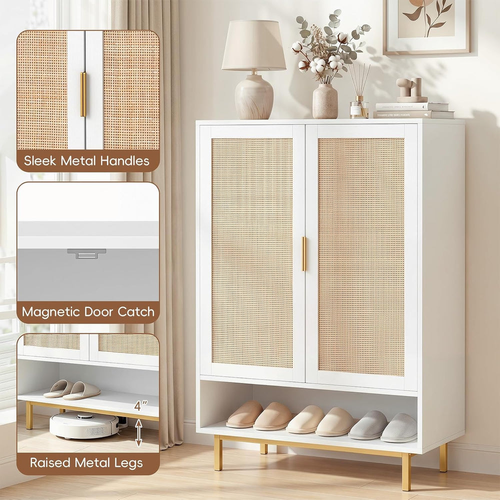 LOKO Shoe Storage Cabinet, Freestanding Hidden Shoe Cabinet (White)