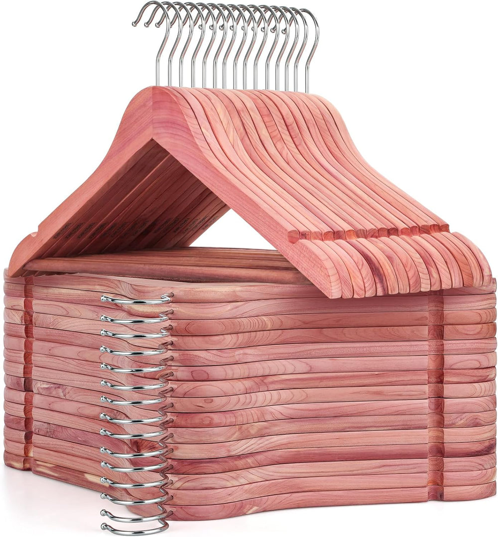 TOPIA HANGER American Red Cedar Wooden Clothes Hangers for Closet 30 Pack