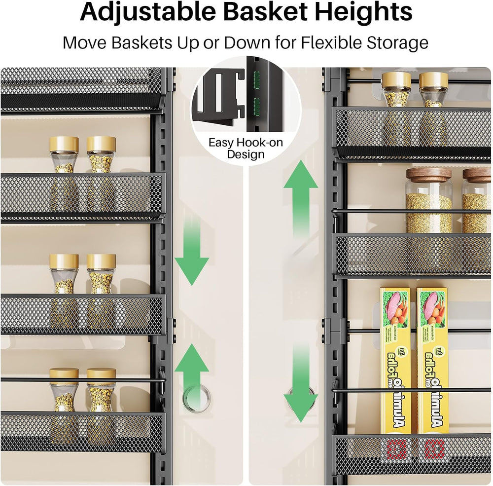 SAYZH 8 Tiers Over the Door Pantry Organizer,17.2"W x 6.2"D x 69.2&...