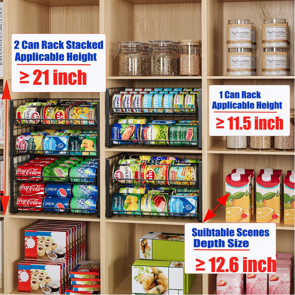 JKsmart 2-Tier Stackable Can Rack Organizer for Pantry, Adjustable Can Dispen...