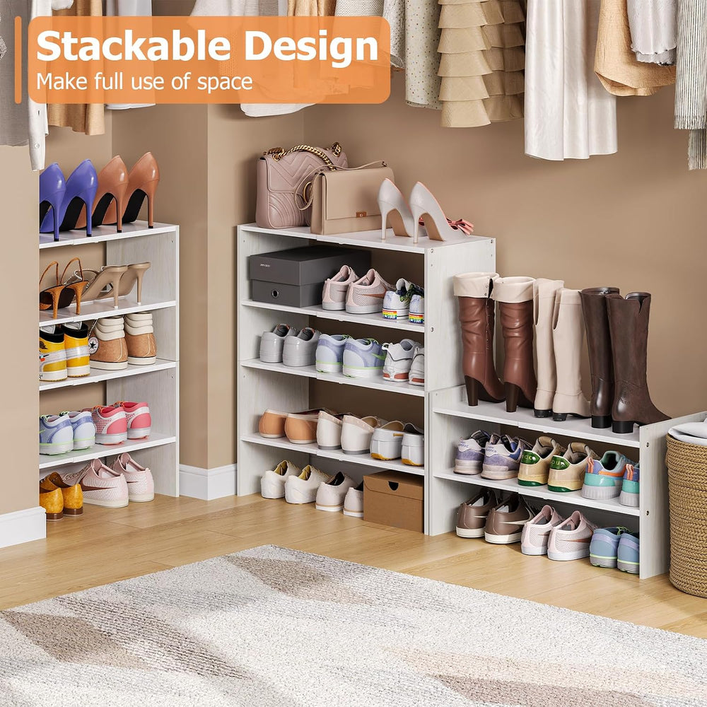 X-cosrack 2-Tier Shoe Rack Organizer for Closet, Expandable and Adjustable Wh...