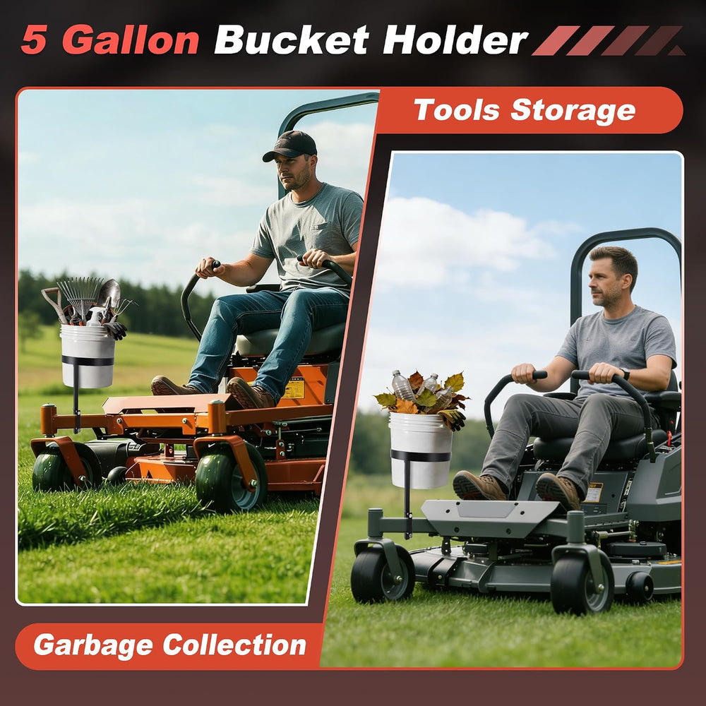 5 Gallon Trash Bucket Holder for Zero Turn Mowers, 11.2" Diameter, Heavy...