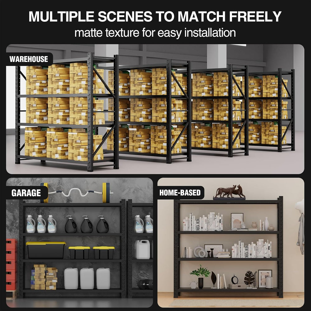 Heavy Duty 4-Tier Garage Shelving Unit, Metal Storage Rack, Industrial Adjust...