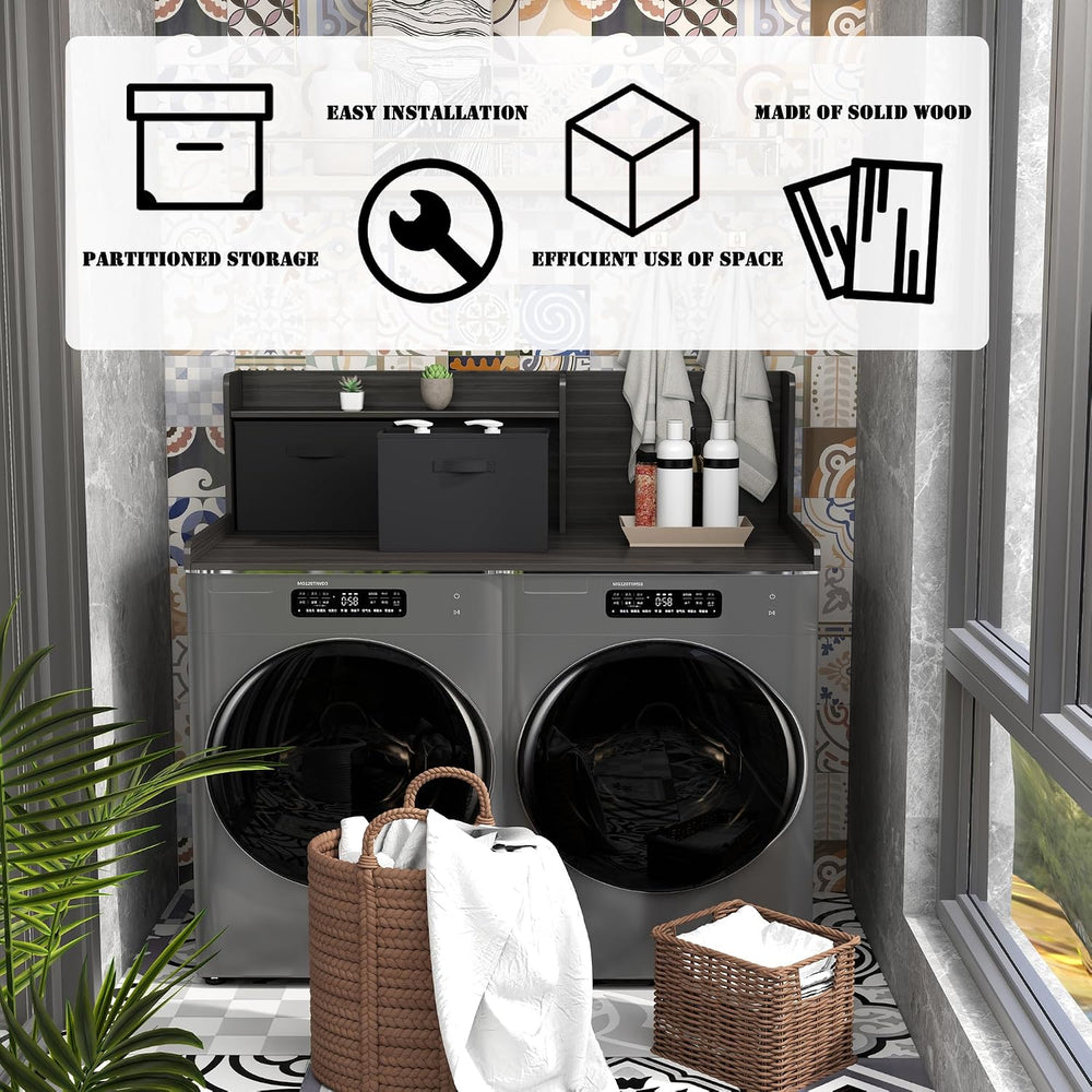 TaoHFE Washer Dryer Countertop,Washer and Dryer Topper for Laundry,Black