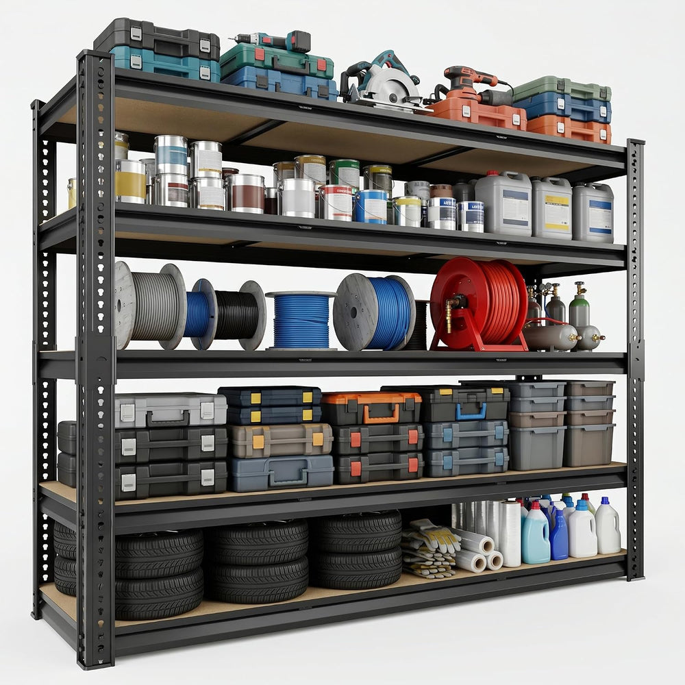 5-Tier Heavy Duty Metal Storage Rack, 48" W x 24" D x 72" H