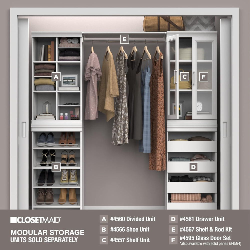 ClosetMaid Modular Closet Collection Shelf and Hang Rod Accessory Kit, 36-Inc...