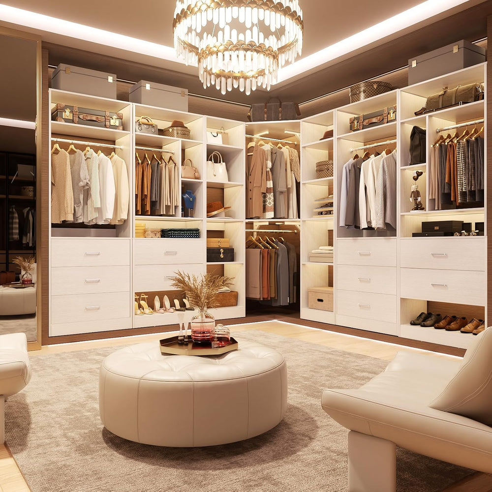 Besiost Corner Closet System with 12 Shelves, 39.2" Corner Closet Organizer