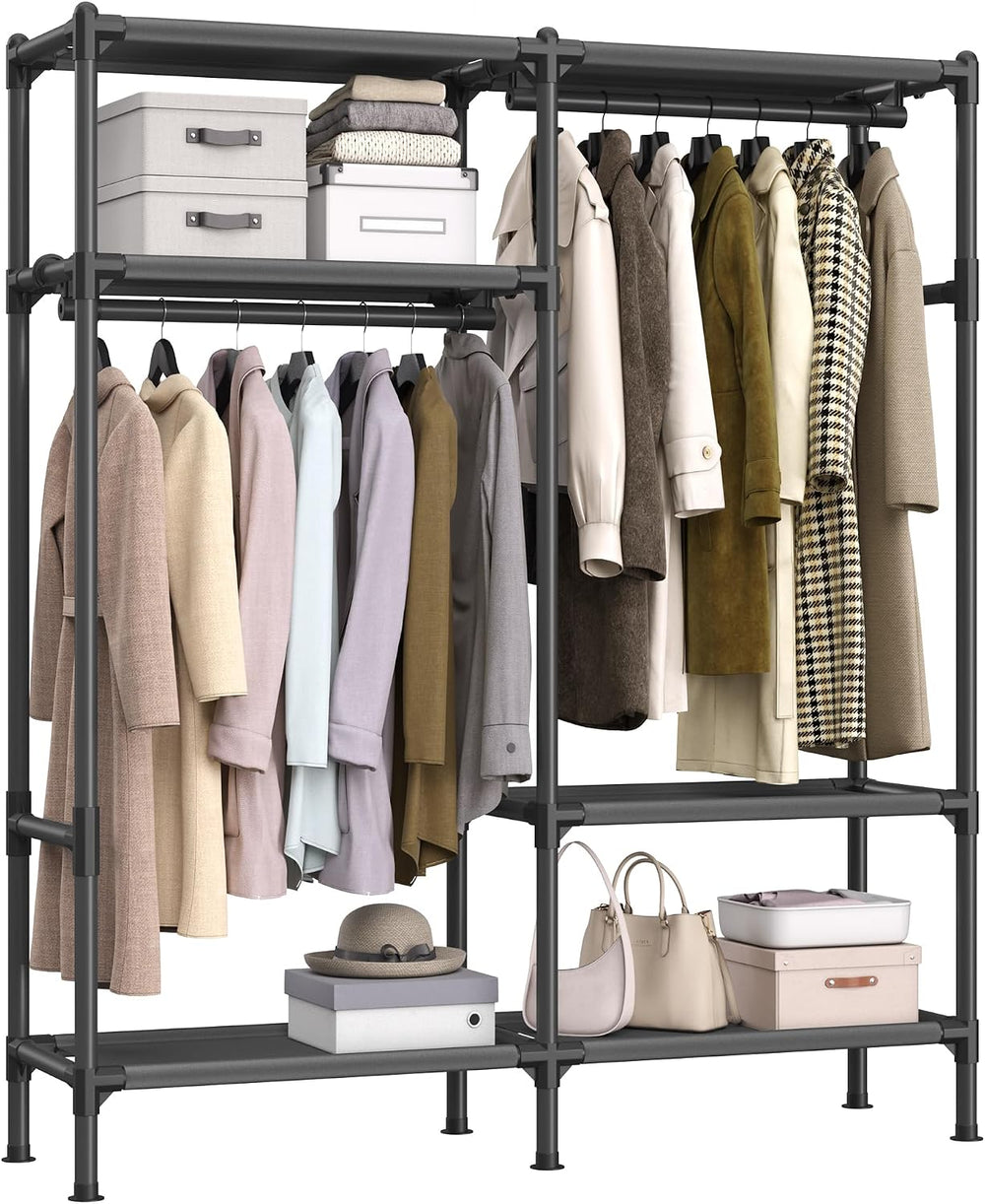 SONGMICS Heavy Duty Clothes Rack, 65 Inch Freestanding Portable Wardrobe with...