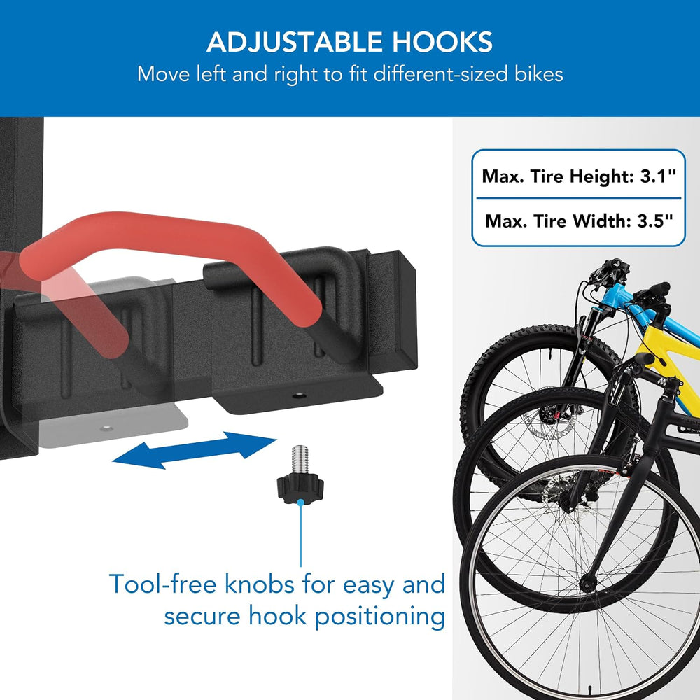 Mount-It! WheelsUp Bike Storage Rack with Shelf | Wall Mounted Garage Organiz...