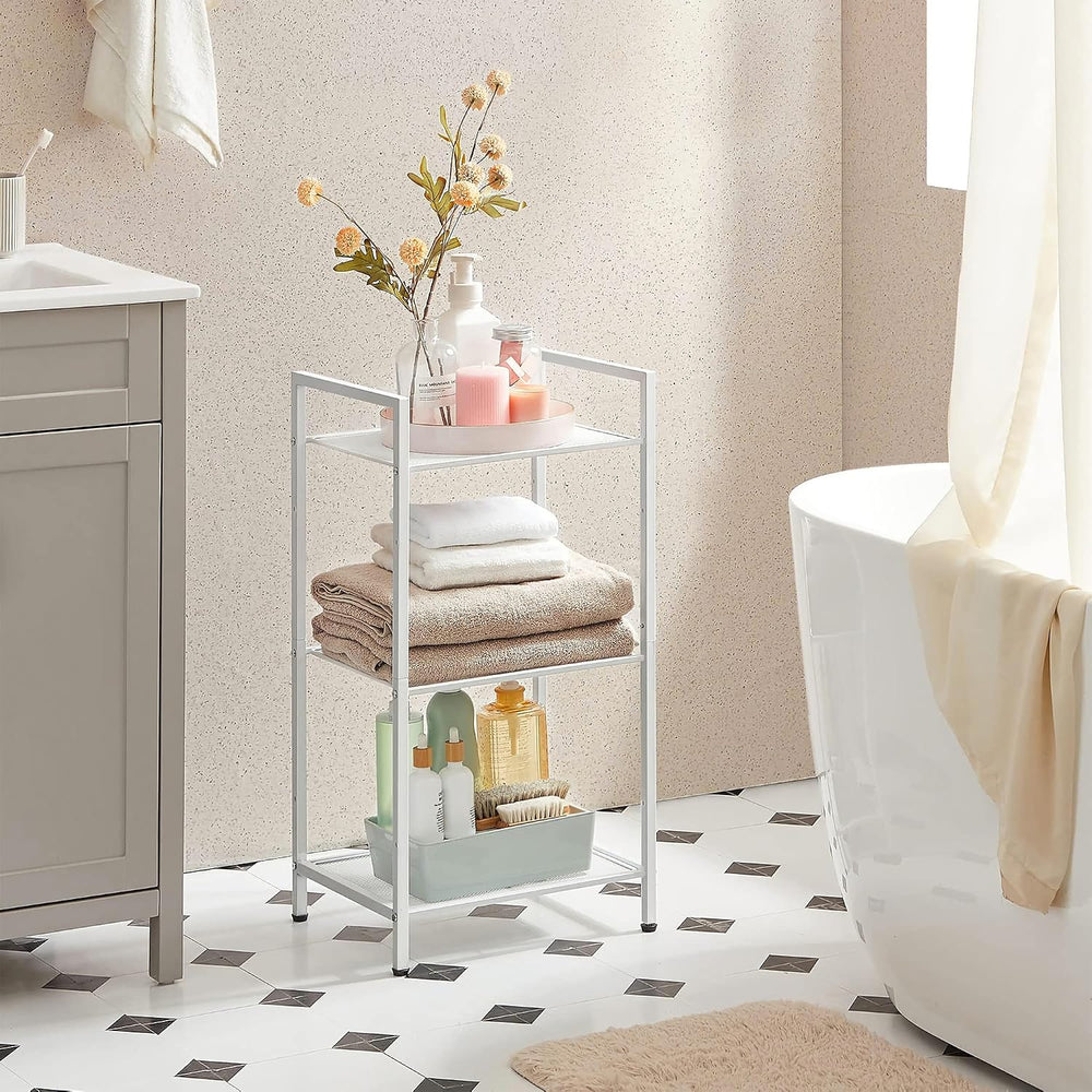 SONGMICS 3-Tier Storage Rack, Bathroom Shelf, Extendable Plant Stand