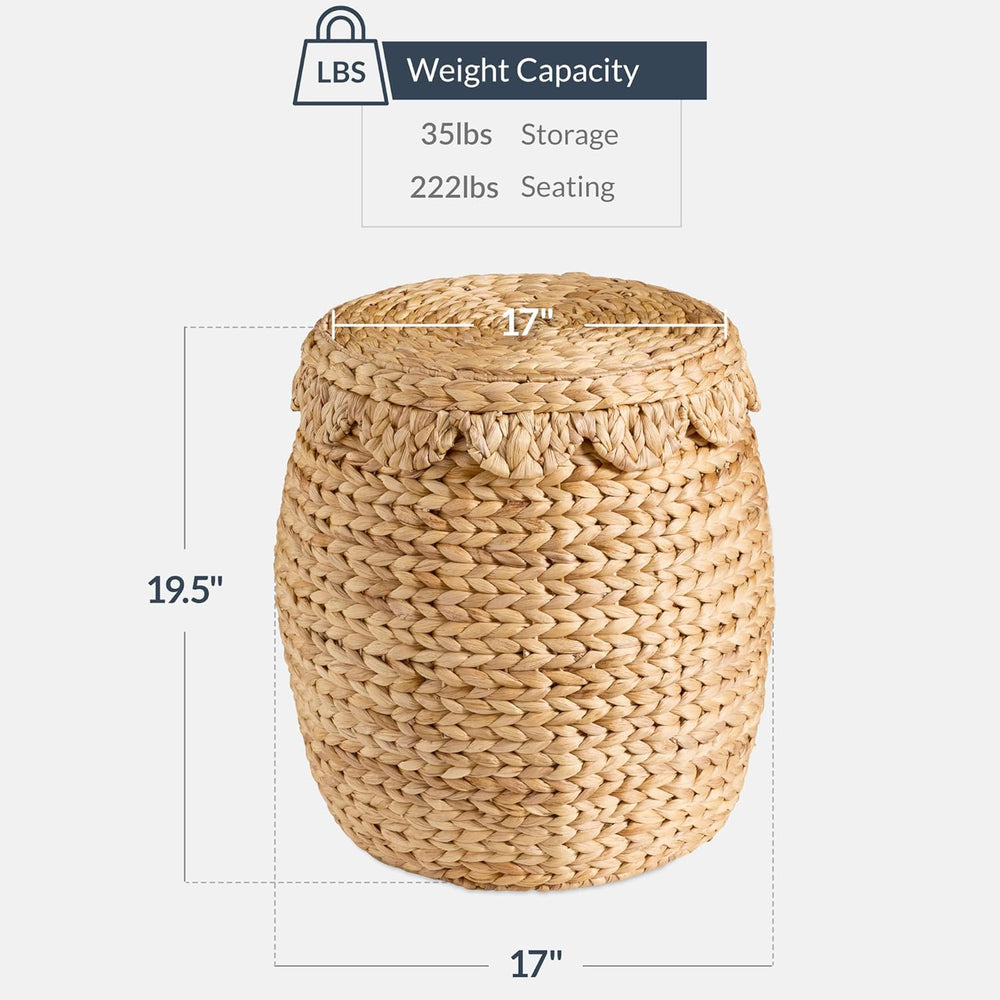 Best Choice Products Scalloped Multipurpose Hyacinth Storage Basket, Plant Dé...